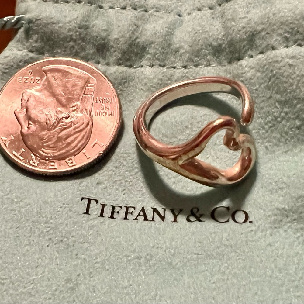 Tiffany Open Heart Ring size 6-7.5